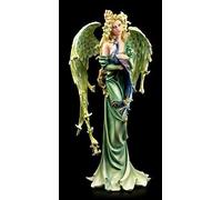 Insolite Figure de L'Ange Lis avec Paon 54 cm - Vert Elfe Fee Fantasy Décoration Figurine Ange