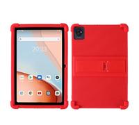 INSOLKIDON Compatible avec Coque Black-View Tab A7 Kids 10.1 inch Tablet Silicone de Protection Pliable Housse Case Cover avec Fonction Support (Red)