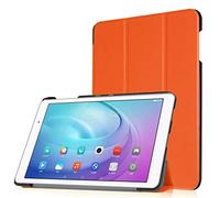 INSOLKIDON Compatible avec Coque Lenovo M10 FHD Plus TB-606F 2020 Tablet Couverture arrière en Cuir Bande Corps Complet Protection en Cuir Etui de Protection pour Tablette Shell (Orange)