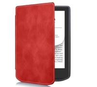 INSOLKIDON Compatible avec Coque Vivlio Light HD/Light 6-inch TabletÉtui de Protection Pliable Housse Cuir Case Cover Sommeil/Réveil Automatique (Red)