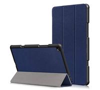 INSOLKIDON Compatible avec Coque Xiaomi Mi Pad 4 Plus 10.1 inch Tablet Couverture arrière en Cuir Bande Corps Complet Protection en Cuir pour Tablette Shell (Bleu Marin)
