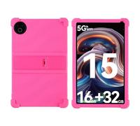 INSOLKIDON Compatible pour AEEZO-KB1004 10 inch Tablet Coque Silicone de Protection Pliable Housse Case Cover avec Fonction Support (Rose)