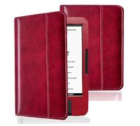 INSOLKIDON Compatible pour Onyx Boox Darwin 1/2/3/4/5/6/7/8/9 e-Book Tablet Coque Étui de Protection Pliable Housse Cuir Case Cover avec Fonction Sommeil/Réveil Automatique (Rouge)