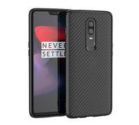 INSOLKIDON Coque Compatible avec OnePlus 6 TPU Doux Arrière Couverture Protecteur Coquille Protection Protection La Mode Créatif Fibre de Carbone Coquille Souple (Fibre Carbone)