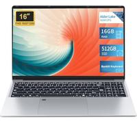 Insoluxia Ordinateur Portable 16 Pouces, Alder Lake-N100, 16 Go RAM, 512 Go SSD, Win11 Pro, Rétroéclairage, Déverrouillage par Empreinte Digitale, Bluetooth 5.0, Wi-FI 5, USB 3.0 * 2, Mini HDMI