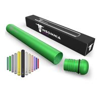 Insomnia Smoke Étui porte-cigarette et joint | Étanche résistant eau/odeurs | Boîte tube transport stockage cigarettes qualité supérieure joint roulé King Size | En aluminium style luxe (Vert)