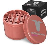 Insomnia Smoke Moulin à herbes | 4 pièces en aluminium de qualité supérieure avec récupérateur de pollen, couvercle magnétique puissant, tranchant comme un rasoir, 28 dents, non collant et facile à