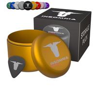 Insomnia Smoke Palet de rangement compact puck | Odeur d'odeurs étanche à l'air | Récipient en aluminium pour tabac de voyage (Doré)