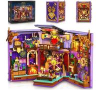 INSOON Book Nook Magique à Construire 1447 Pièces, Bibliothèque Miniature avec LED Rechargeable, Décoration, 12 Ans+
