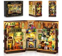 INSOON Booknook Kit de construction magique pour maison d'herbes aromatiques avec lumière, DIY Book Nook, décoration d'étagère, 918 pièces, modèle miniature de serre-livres pour enfants, adultes