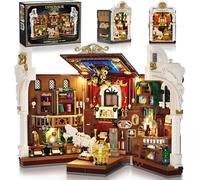 INSOON Dinosaure Museum Book Nook Kit de construction avec lumière, kit de blocs de construction DIY pour décoration de la maison, blocs de serrage Booknook pour adultes, enfants, garçons et filles à