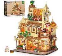 INSOON Jouet de Construction avec Lumière, 1289 Pièces, Boulangerie avec Gâteaux et Pains, Cadeau Enfants, Adultes 8+ ans G