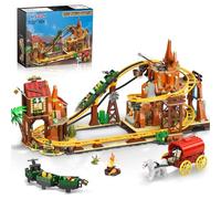 INSOON Lot de 1270 Mines de Montagnes Russes avec Train Russe - Jouet de Construction - Blocs de Serrage - Cadeau pour Adultes, Adolescents, Enfants, garçons et Filles de 10 Ans et Plus