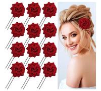 inSowni Lot de 12 épingles à cheveux vintage en forme de U pour mariage, bal de fin d'année, fête, demoiselles d'honneur