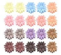inSowni Lot de 20 pinces à cheveux antidérapantes en plastique coloré motif marguerite tournesol pour tout-petits, filles, enfants, adolescentes, femmes