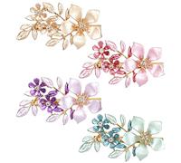 inSowni Lot de 4 barrettes crocodiles de luxe à paillettes scintillantes avec cristaux et strass - Style rétro vintage - En métal - Pour femmes et filles (4 pièces S3)