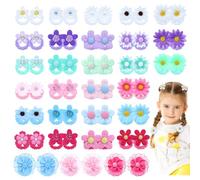 inSowni Lot de 60/30 paires d'élastiques à cheveux extensibles en forme de fleur de tournesol pour bébé fille, queue de cheval, accessoires pour tout-petits, filles et enfants