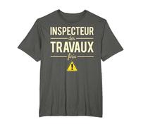 Inspecteur des Travaux Finis Blague Chef Patron Humour T-Shirt, Homme Grandes Tailles, Asphalte, 3X Tall