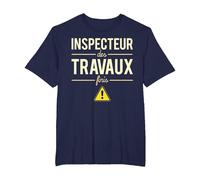 Inspecteur des Travaux Finis Blague Chef Patron Humour T-Shirt, Homme Grandes Tailles, Bleu Marine, 3X Tall
