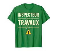 Inspecteur des Travaux Finis Blague Chef Patron Humour T-Shirt, Homme, Vert Kelly, 3XL