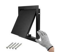 Inspection Hatch Metal Access Door for Plasterboard, 100x150-600x600mm Aluminium Alloy Push to Open Magnetic Panel, Meter Box Cover Fuse Box Inspection Hatch, Easy to fit(Black,350x350mm)