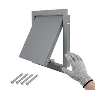 Inspection Hatch Metal Access Door for Plasterboard, 100x150-600x600mm Aluminium Alloy Push to Open Magnetic Panel, Meter Box Cover Fuse Box Inspection Hatch, Easy to fit(Gray,350x350mm)