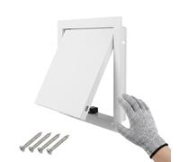 Inspection Hatch Metal Access Door for Plasterboard, 100x150-600x600mm Aluminium Alloy Push to Open Magnetic Panel, Meter Box Cover Fuse Box Inspection Hatch, Easy to fit(White,150x150mm)