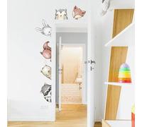 INSPIO Autocollants Animaux contour de portes (N.1 - Animaux à gauche)