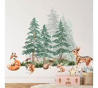 INSPIO La forêt des animaux - stickers pour enfants (N.1. Dimensions totales: h. 96cm x l. 150cm.)