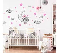 INSPIO Sticker pour chambre d'enfant - Hiboux rose-gris