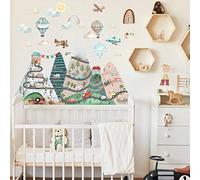 INSPIO Stickers muraux Collines avec voitures et ballons
