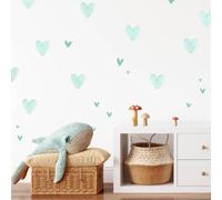 INSPIO Stickers muraux - Cœurs en couleur vert menthe