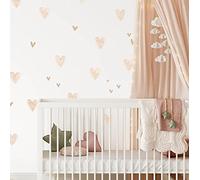 INSPIO Stickers textiles INSPIO - Cœurs beiges pour chambre d'enfant