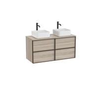 Inspira meuble 4 tiroirs pour vasques à poser 1200 mm pin blanc texturé - ROCA A852522546