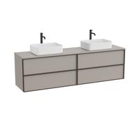 Inspira meuble 4 tiroirs pour vasques à poser 2000 mm gris mat - ROCA A852524510