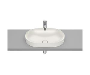 Inspira round semi-encastrée en fineceramic sans trop-plein 550x370 beige - ROCA A327527650