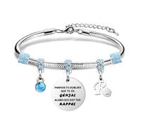 Inspirante argent charme cristal pendentif bracelet cadeau "PARFOIS TU OUBLIES QUE TU ES GÉNIAL ALORS CECI EST TON RAPPEL" fille petite - fille mère sœur ami amant collègue Rappel bracelet bijoux (R)