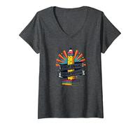 Inspiration de Chef d'équipe de 1ère année pour Enseignants T-Shirt avec Col en V, Femme, Chiné Foncé, XXL