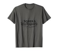 Inspiration de rétablissement Sobre et imparable sans dépendance T-Shirt, Homme, Asphalte, 5XL