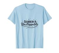 Inspiration de rétablissement Sobre et imparable sans dépendance T-Shirt, Homme, Bleu Céleste, 3XL