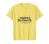 Inspiration de rétablissement Sobre et imparable sans dépendance T-Shirt, Homme, Citron, L