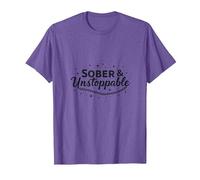 Inspiration de rétablissement Sobre et imparable sans dépendance T-Shirt, Homme, Violet chiné, S