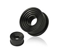 Inspiration Dezigns Ring Grooves Lot de 2 tunnels évasés en bois d'ébène bio