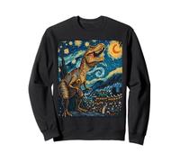 Inspiration Dinosaure Rugissant Nuit étoilée Style Van Gogh Sweatshirt