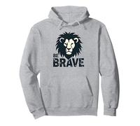 Inspiration Lion Be Brave Sweat à Capuche, Unisexe pour Adultes, Gris Chiné, S