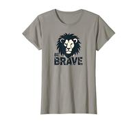 Inspiration Lion Be Brave T-Shirt, Femme, Ardoise, S
