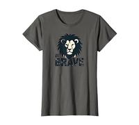 Inspiration Lion Be Brave T-Shirt, Femme, Asphalte, S
