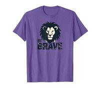 Inspiration Lion Be Brave T-Shirt, Homme, Violet chiné, S