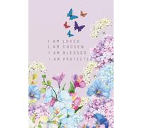 Inspirational Affirmation Notebook - I Am Loved, Chosen, Blessed & Protected with Butterfly and Floral Ladybug Cover