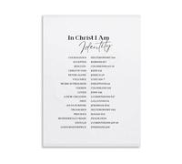 Inspirational Christian Wall Art About Your Identity In Christ Poster For Home Decor And Faith Gift(Framed,12x18inch(30x45cm))